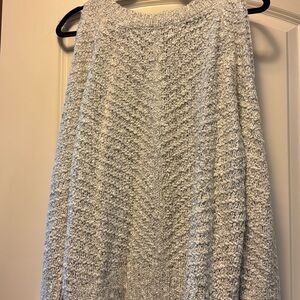 Cozy Gray Knit Frozen Shoulder Sweater